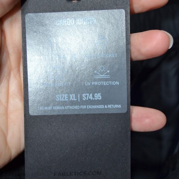 Fabletics Men's Cargo Joggers Nylon Black NWT Size XL Pants - Picture 6 of 11